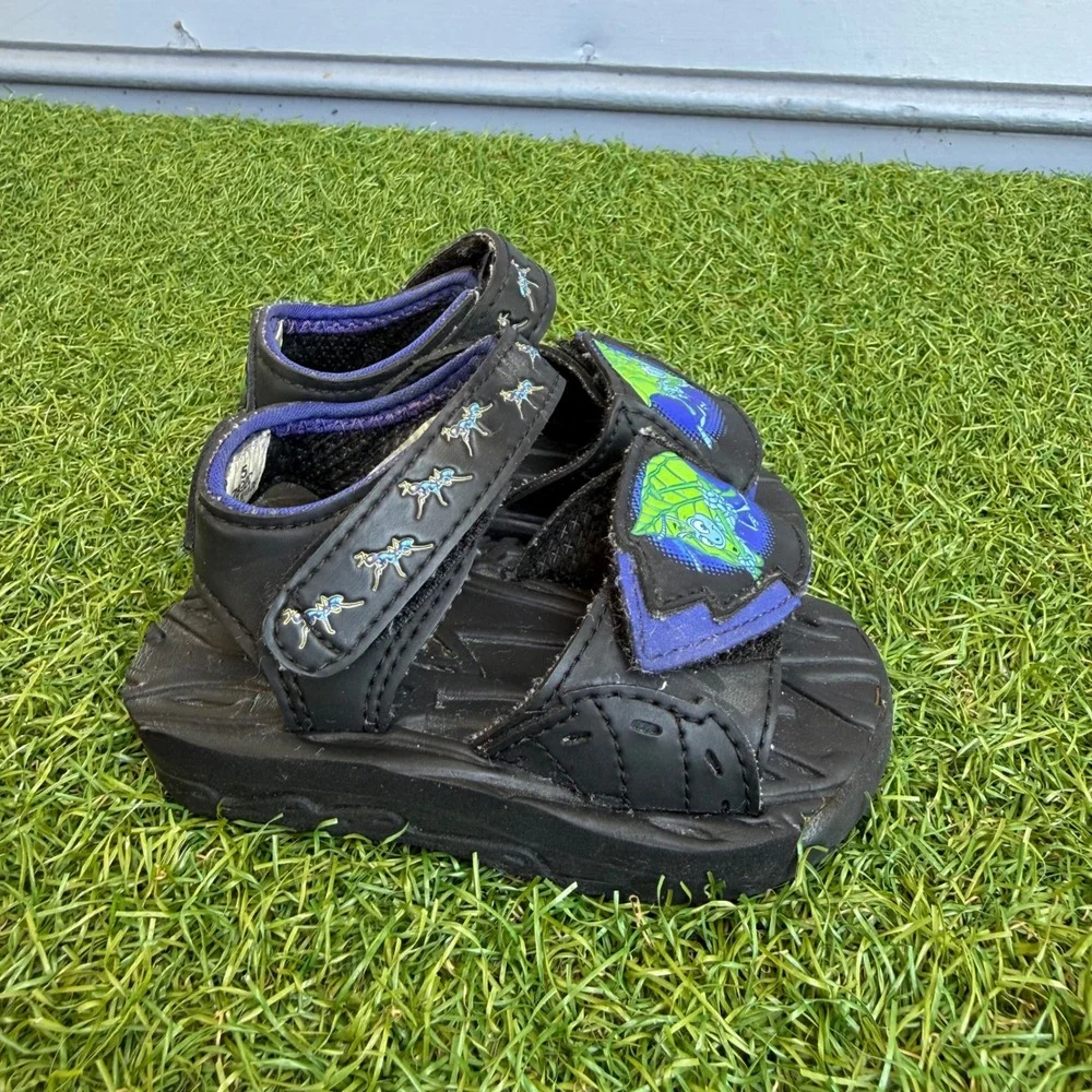 Vintage 90s Disney Pixar A Bugs Life Flik Sandals Kids Size 5 Black Blue Kidcore